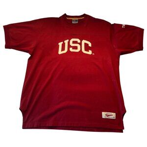 Vintage Colosseum USC Trojans Shirt Men's 2XL Red Short Sleeve Embroidered Heavy